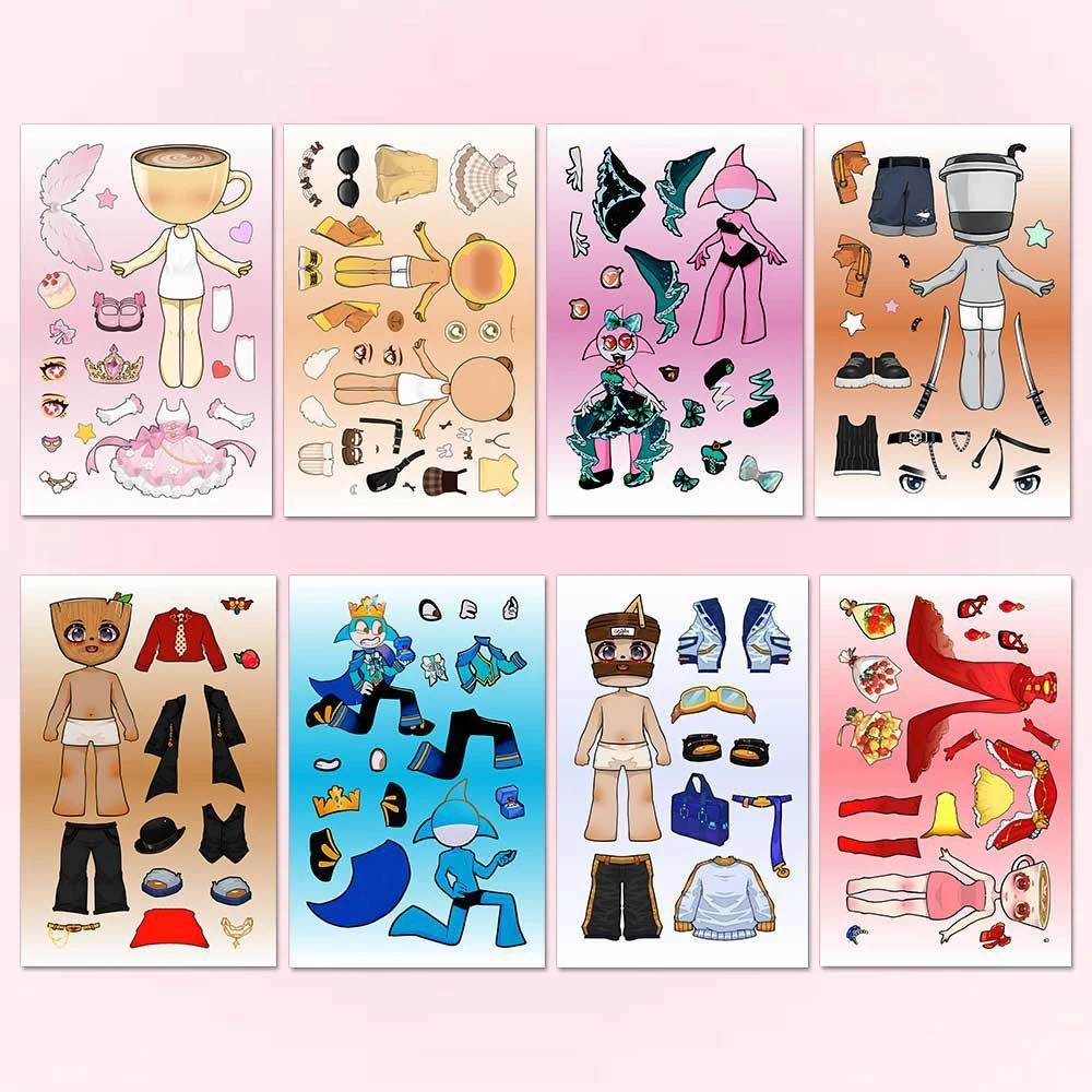 结婚款山海经换装贴纸儿童益智拼搭贴纸手工DIY