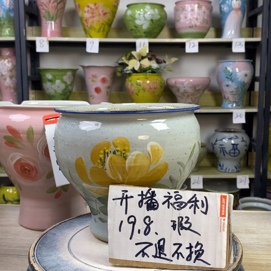 景德镇手工手绘陶瓷花盆