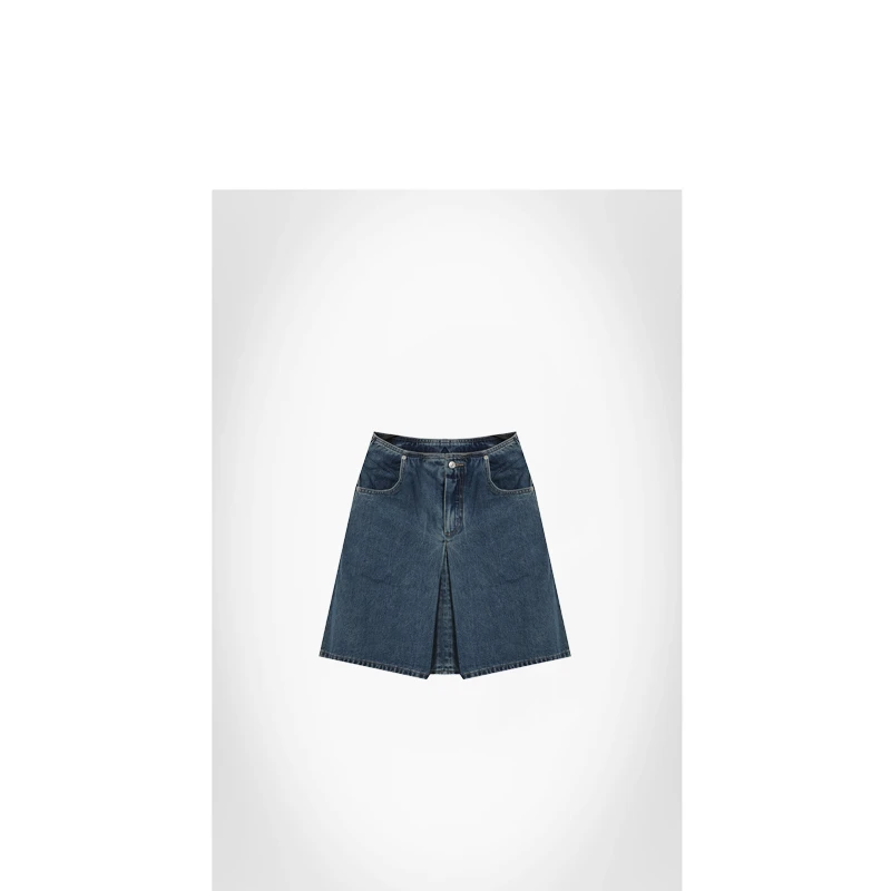 25春不规则束褶A字牛仔半身裙【100%棉】ACNZ1951