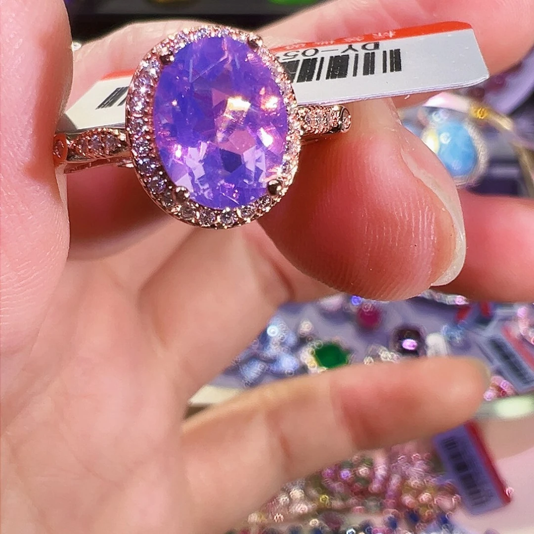 银S925镶嵌戒指水晶