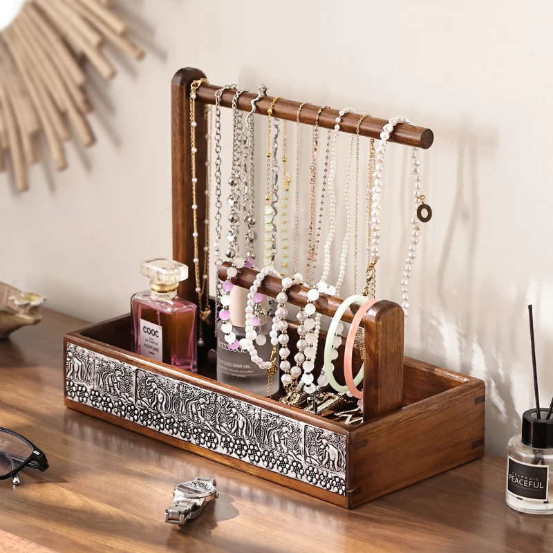 【高端实木】首饰架桌面手表文玩手串展示架水晶手链手镯项链收纳挂