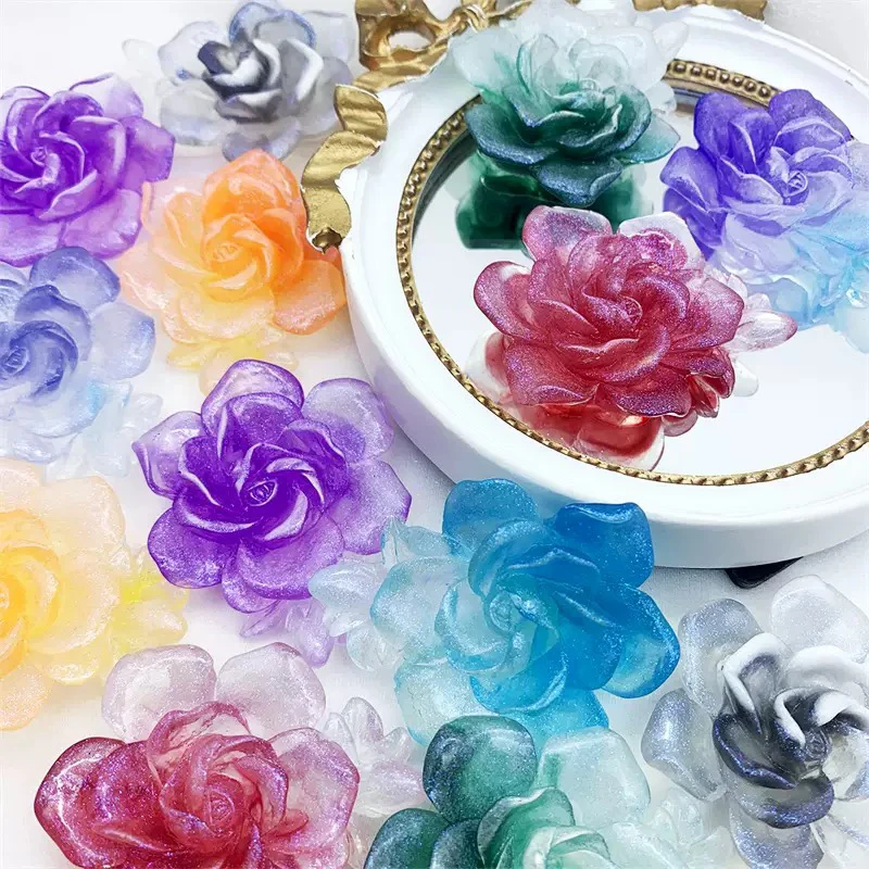 新款夜光渲染渐变牡丹立体贴片 创意DIY装饰