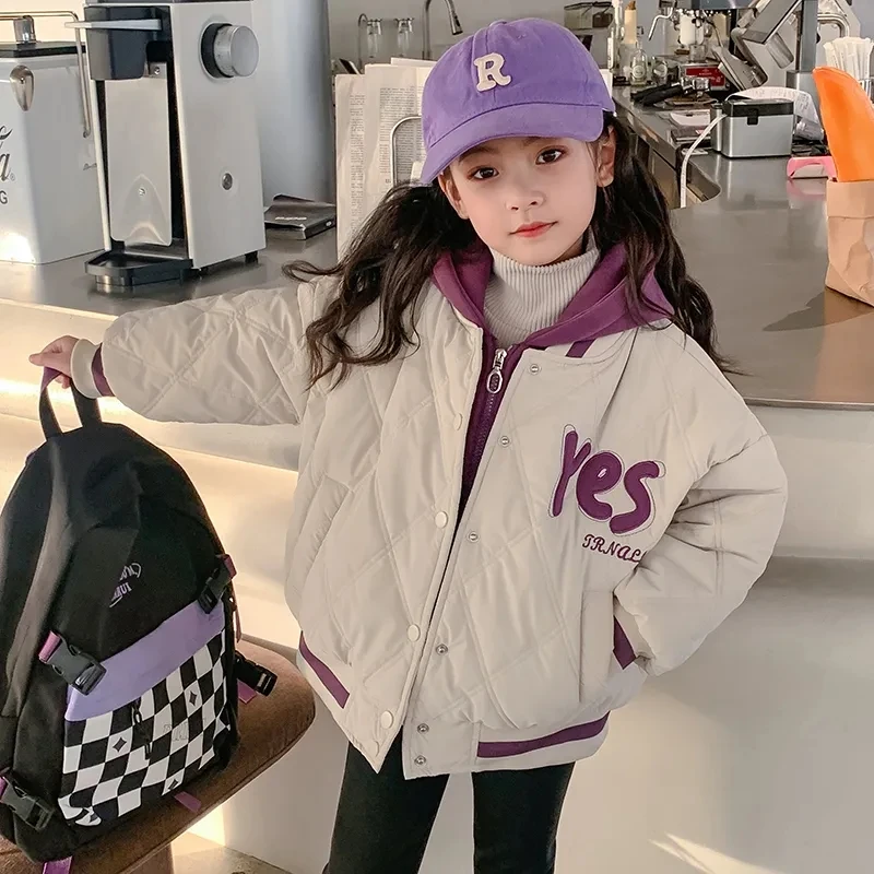 女童外套冬装棉衣2025新款儿童洋气秋冬加绒加厚冬季棉服上衣