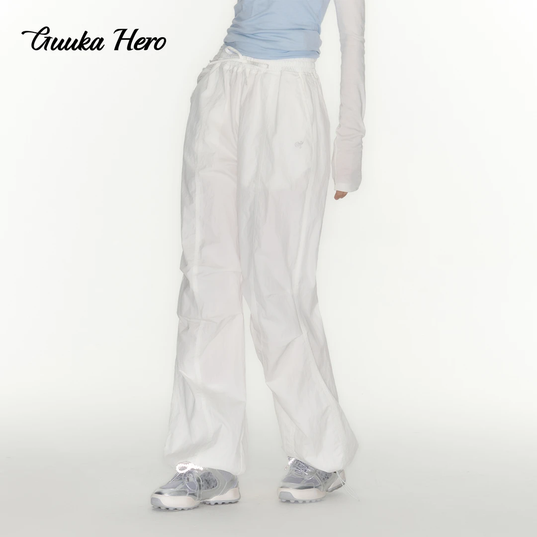 GUUKA HERO高腰直筒休闲裤女新款可拆卸屁帘户外休闲俩式工装裙裤