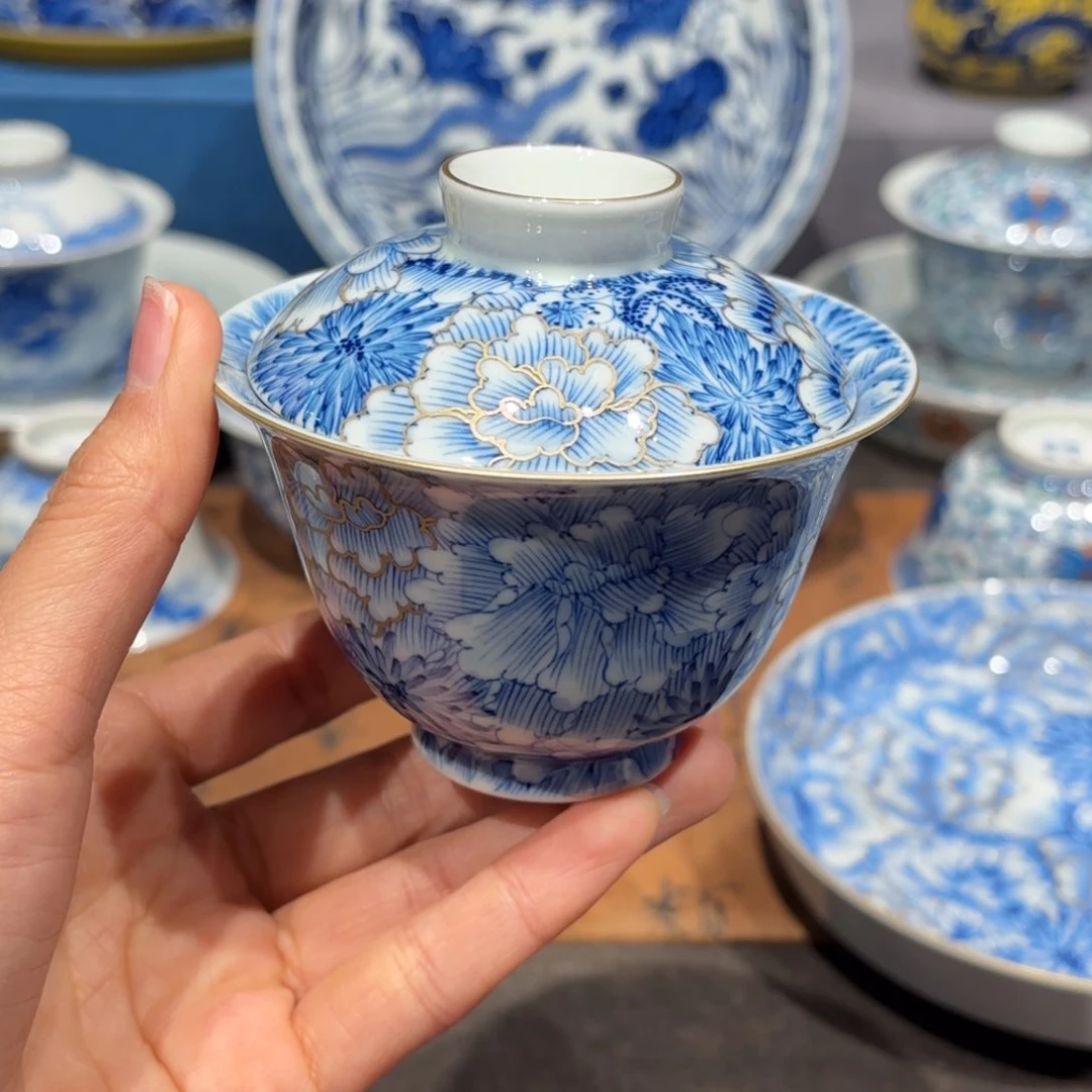 瓷片手工手绘陶瓷茶具