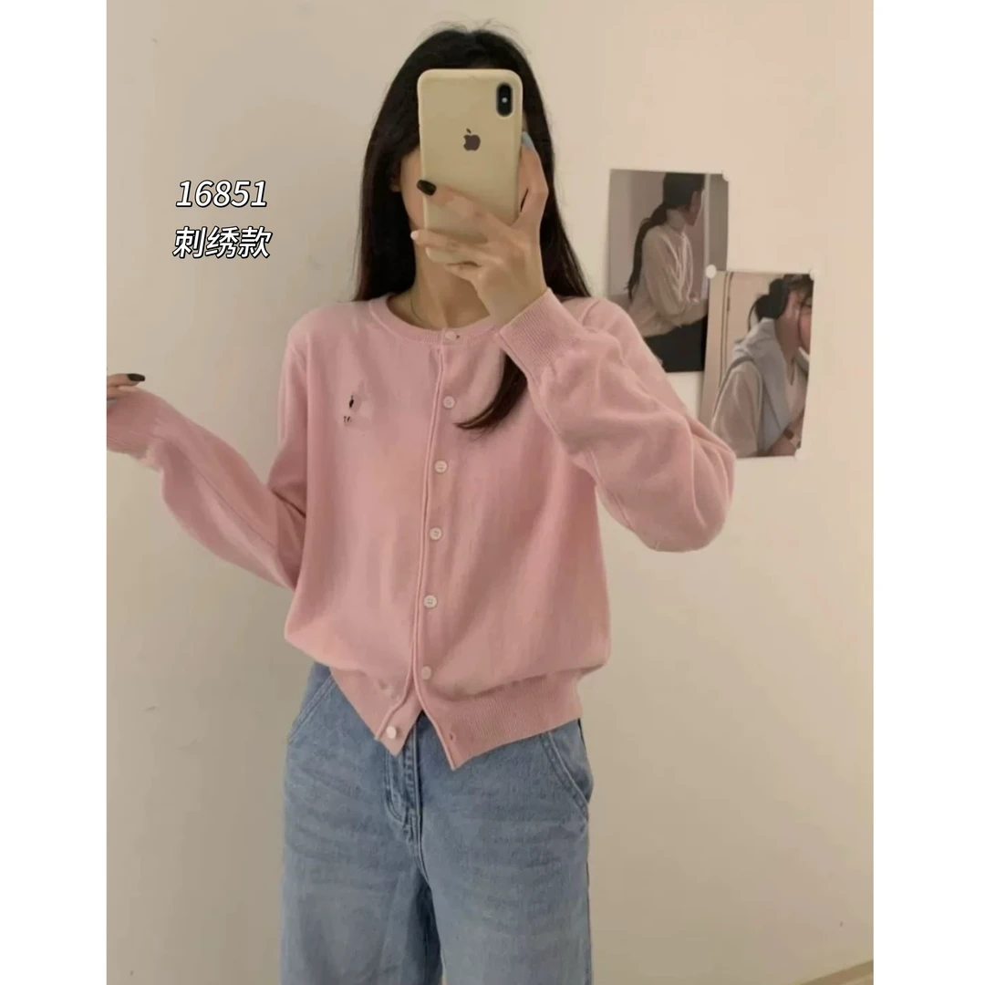 16851（部分无水洗唛，介意慎拍）CHUXUN新款外星人刺绣针织开衫