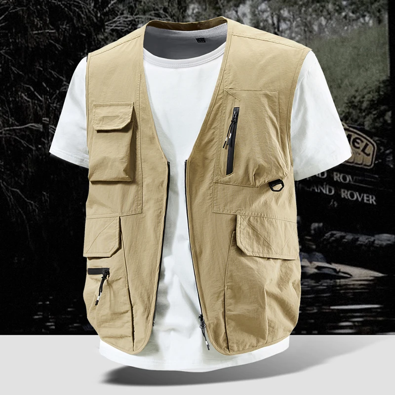 户外多功能防水马甲多口袋耐磨防刮百搭休闲时尚防皱透气外套