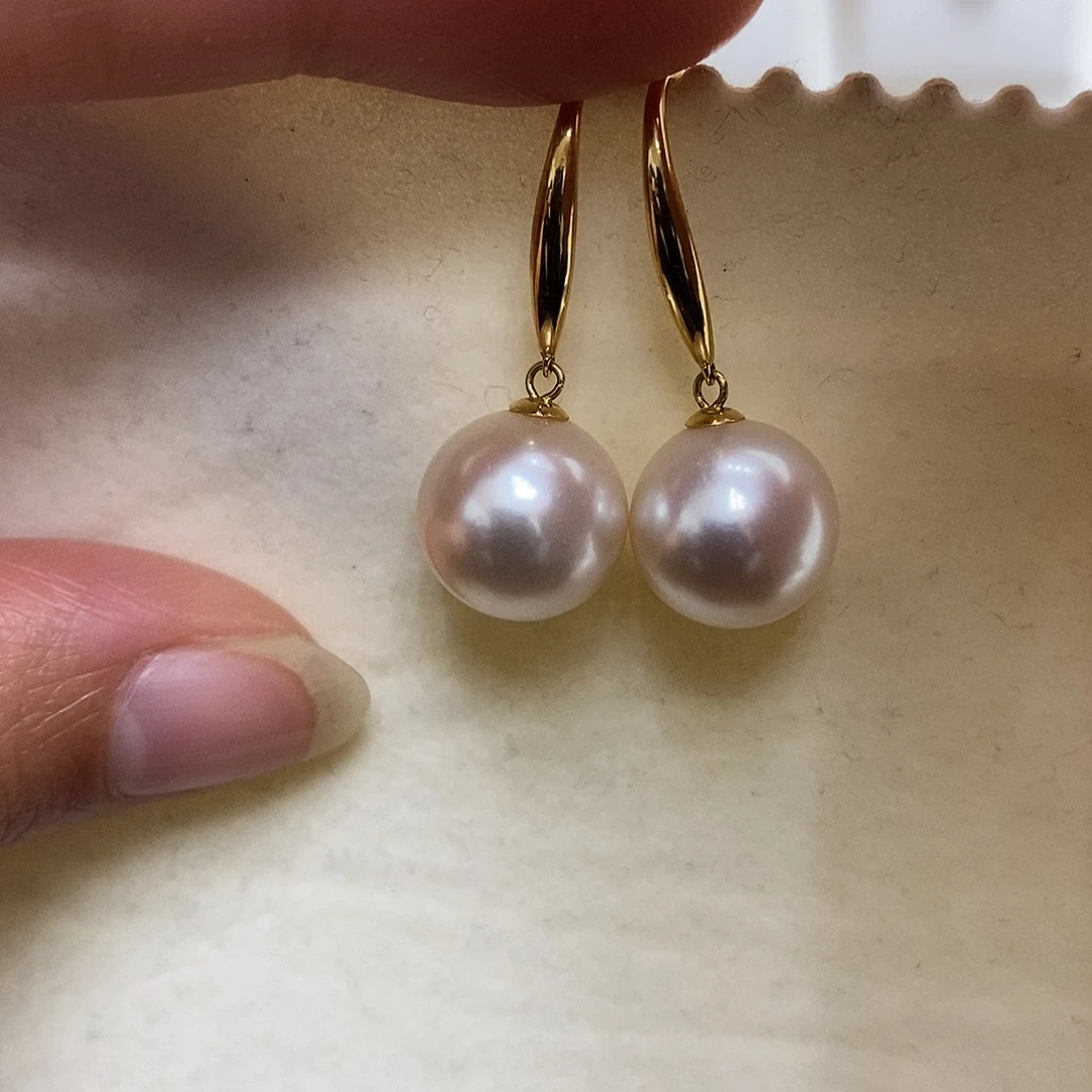 18K金镶嵌耳饰淡水珍珠