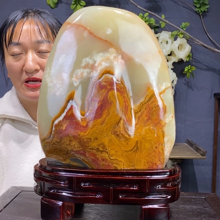 石材伊朗古青石摆件