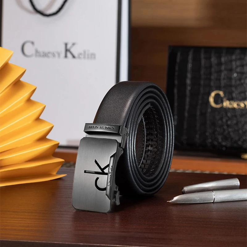 Chaesy kelin高档礼盒装皮带男士新款头层牛皮自动扣腰送男友礼物