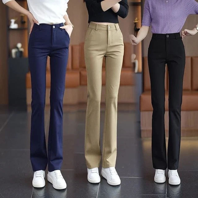 西装微喇裤女士裤子2025春秋新款显瘦高腰垂坠感秋季裤子休闲女裤