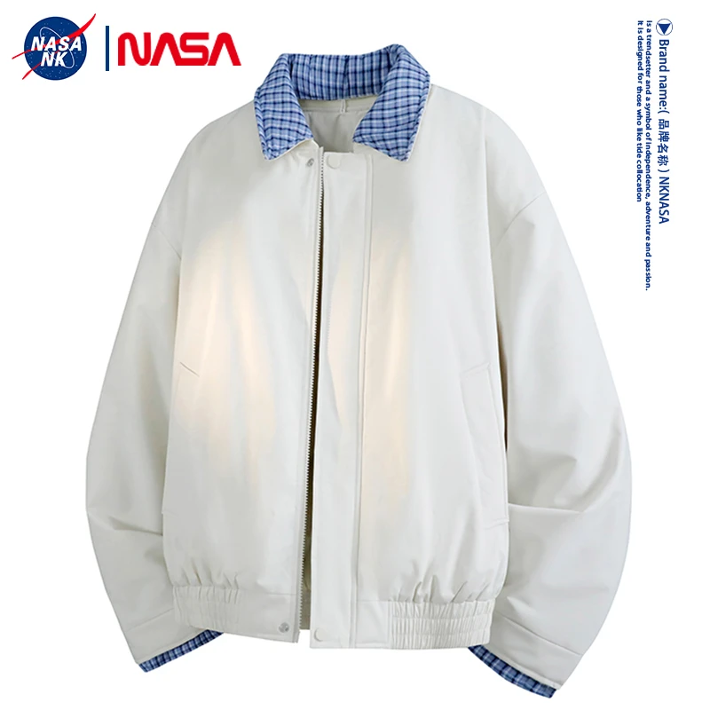 NASA联名冬季加厚保暖棉服男女同款外套翻领拼色学生百搭潮流棉衣