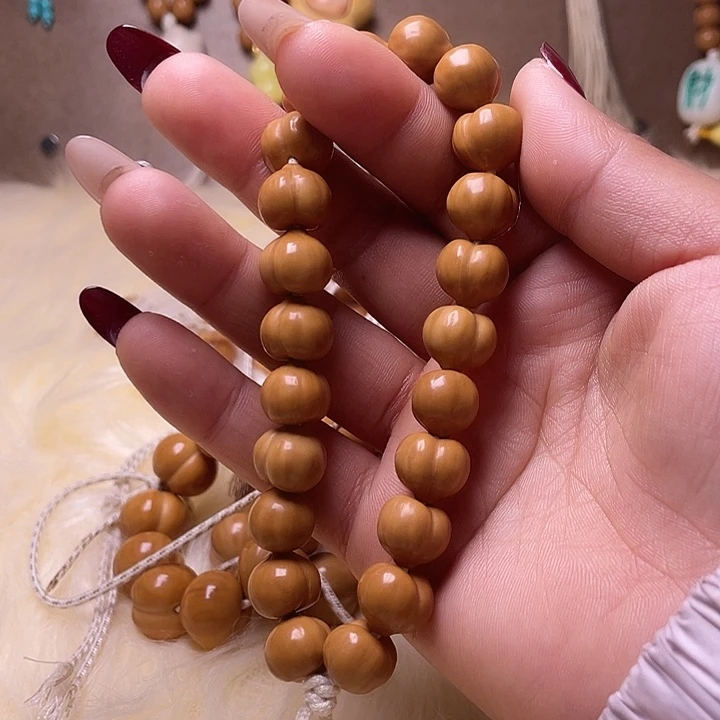 昵***置手串猴头核桃12尺寸肌理纹屁桃手串全品无暇