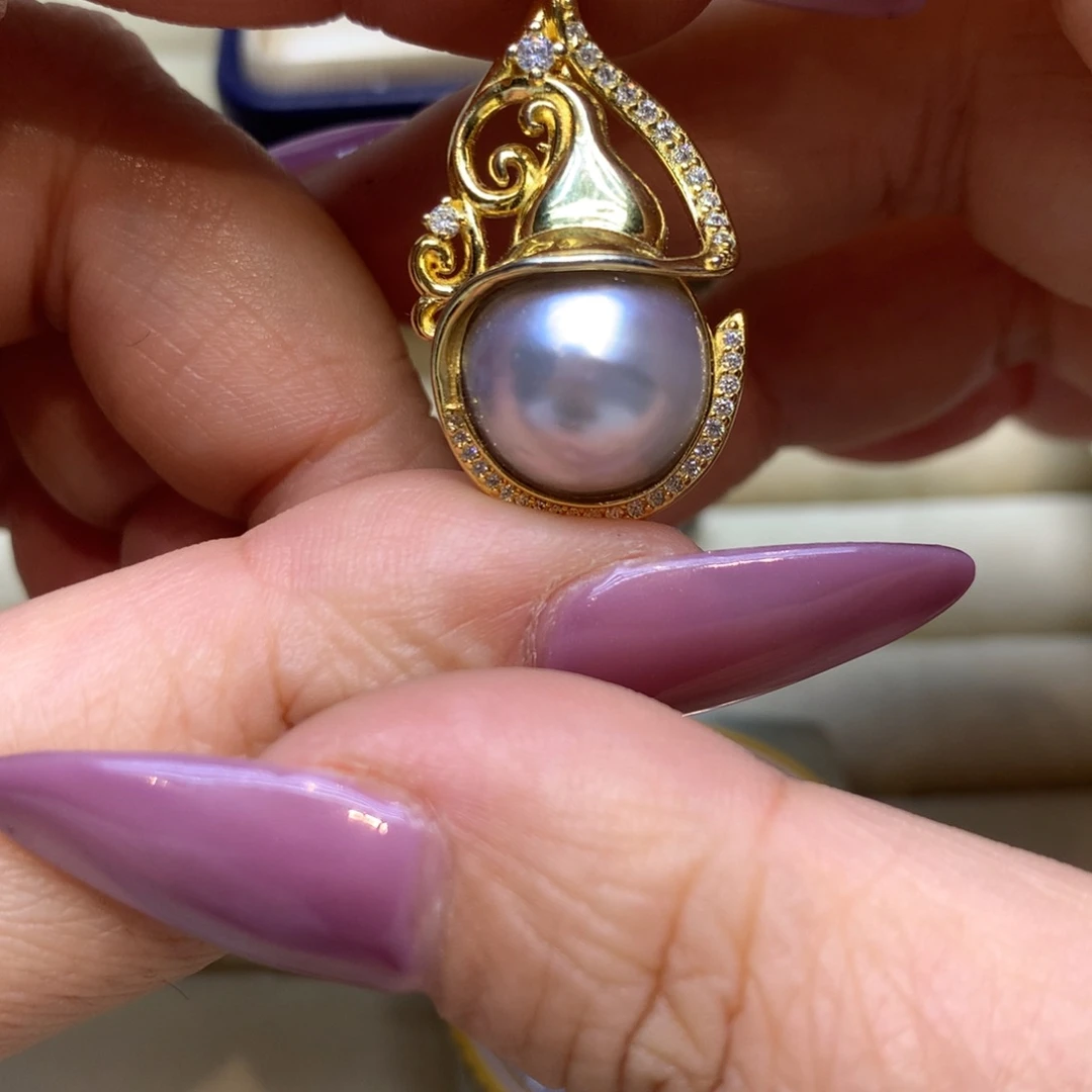 颈饰银S925镶嵌海水珍珠