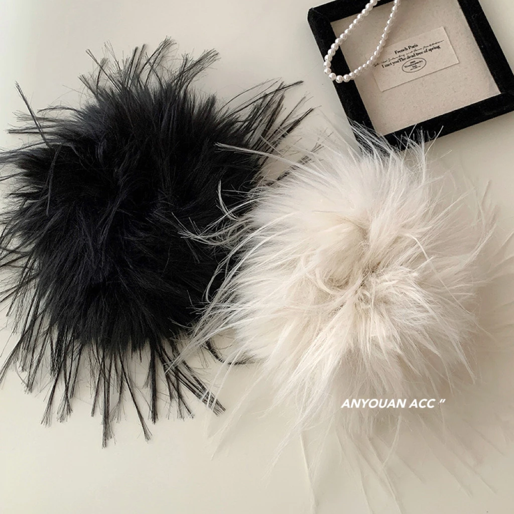 加大毛毛发圈～大号百搭高级感毛绒绒氛围感大肠马尾发圈时髦发饰