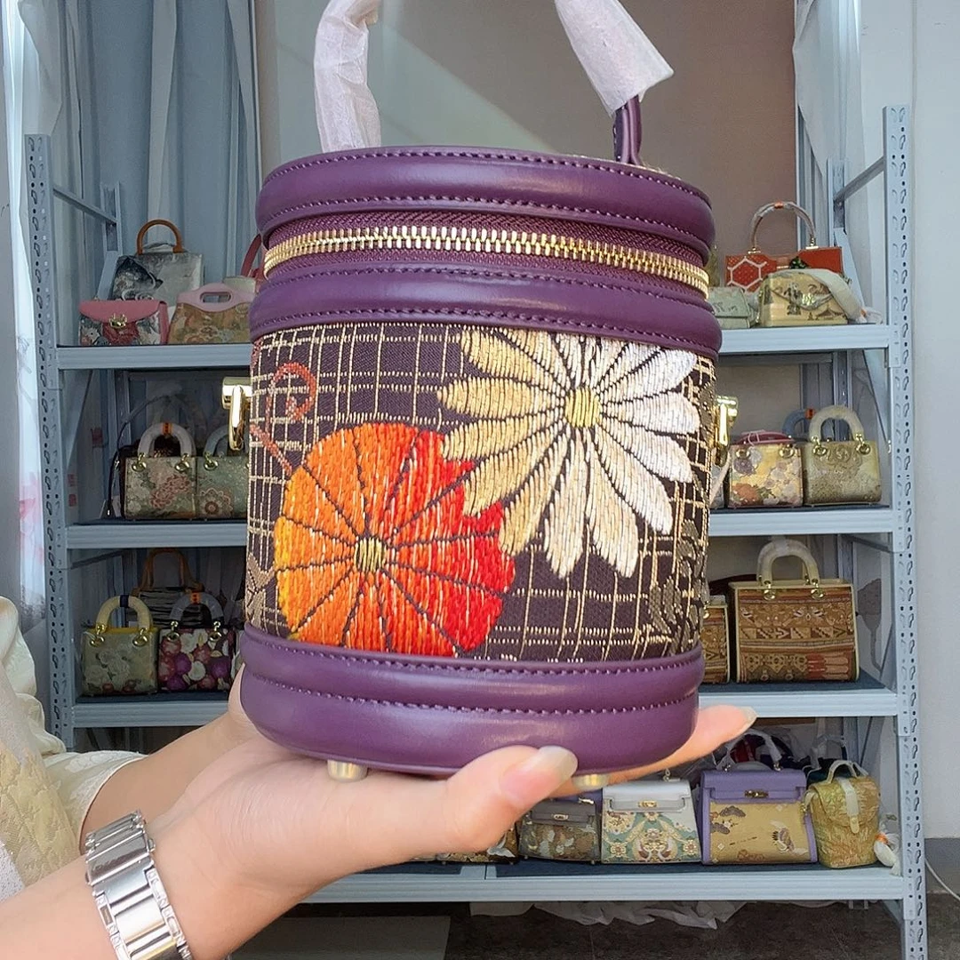 织物桑蚕丝非遗唐锦小水桶