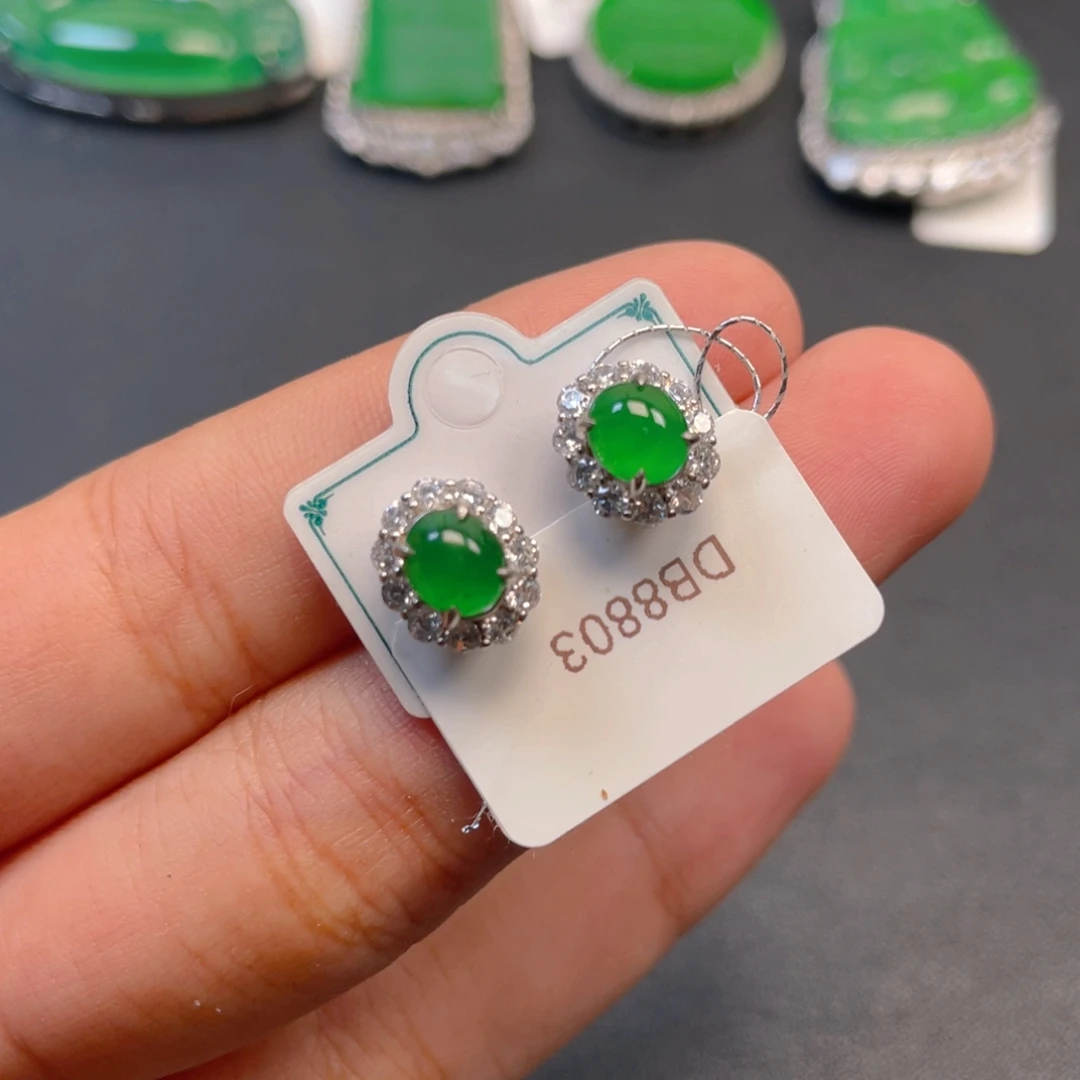 吊坠(不含链)银S925镶嵌翡翠88