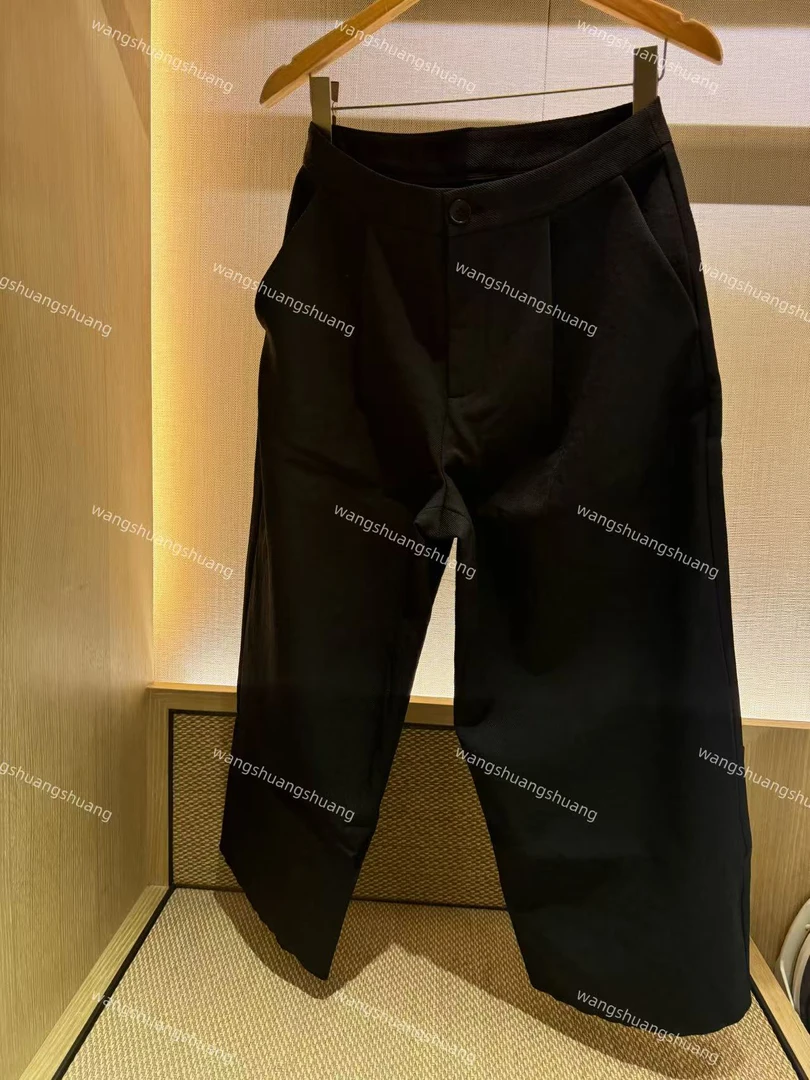 进口舒爽面料小宽直筒九分裤