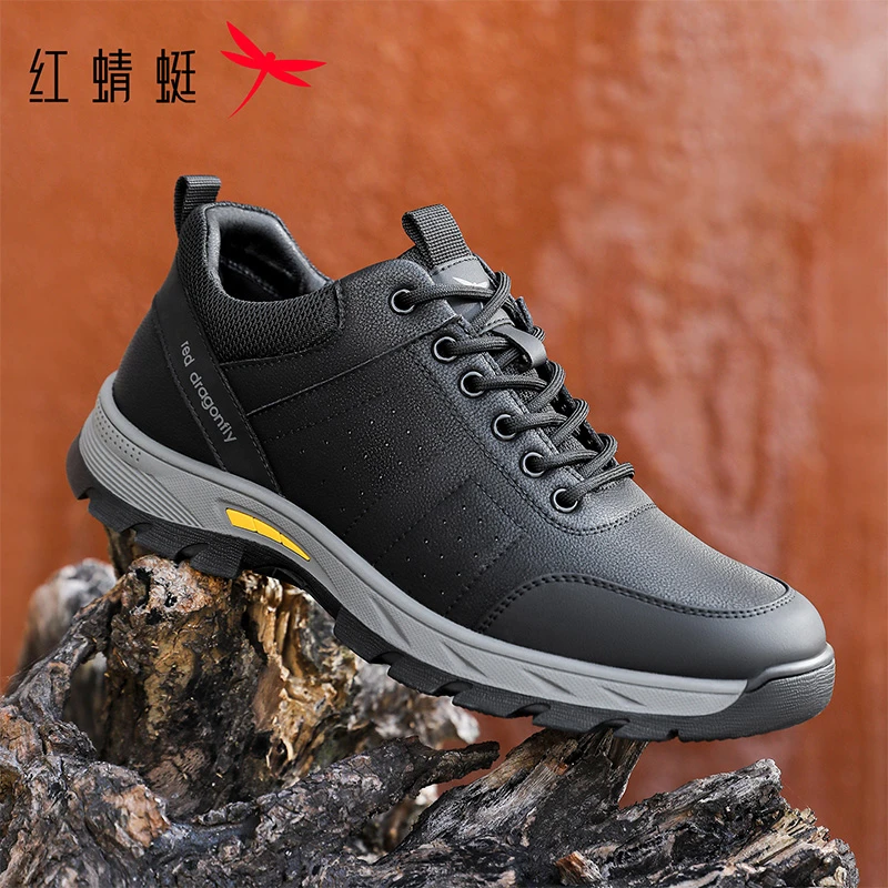 红蜻蜓男鞋2025秋季新款男士休闲皮鞋爸爸鞋户外徒步运动鞋旅游鞋