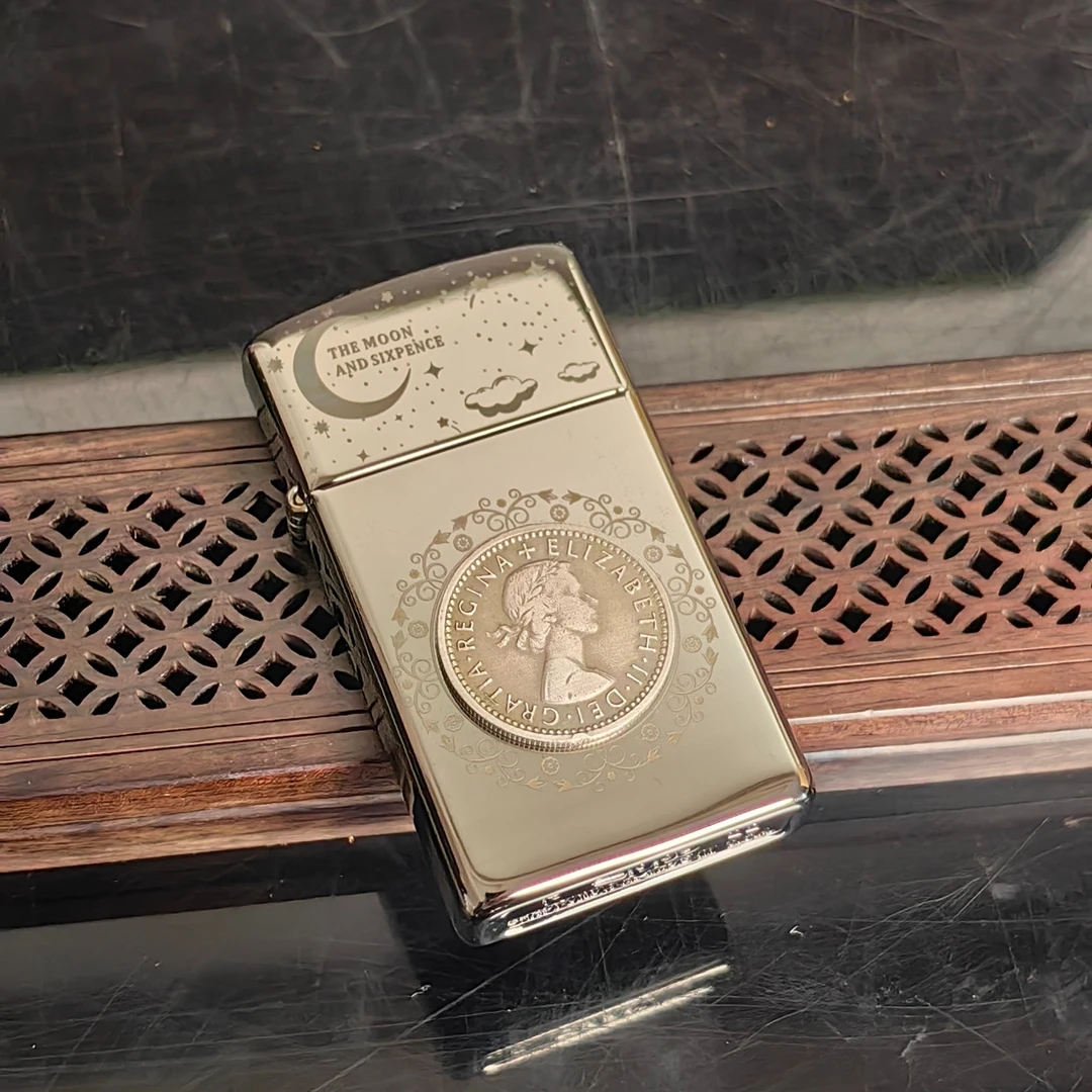 zippo打火机 DB  仟巧黑钛月亮六便士  TC9920ZJ1005dabai