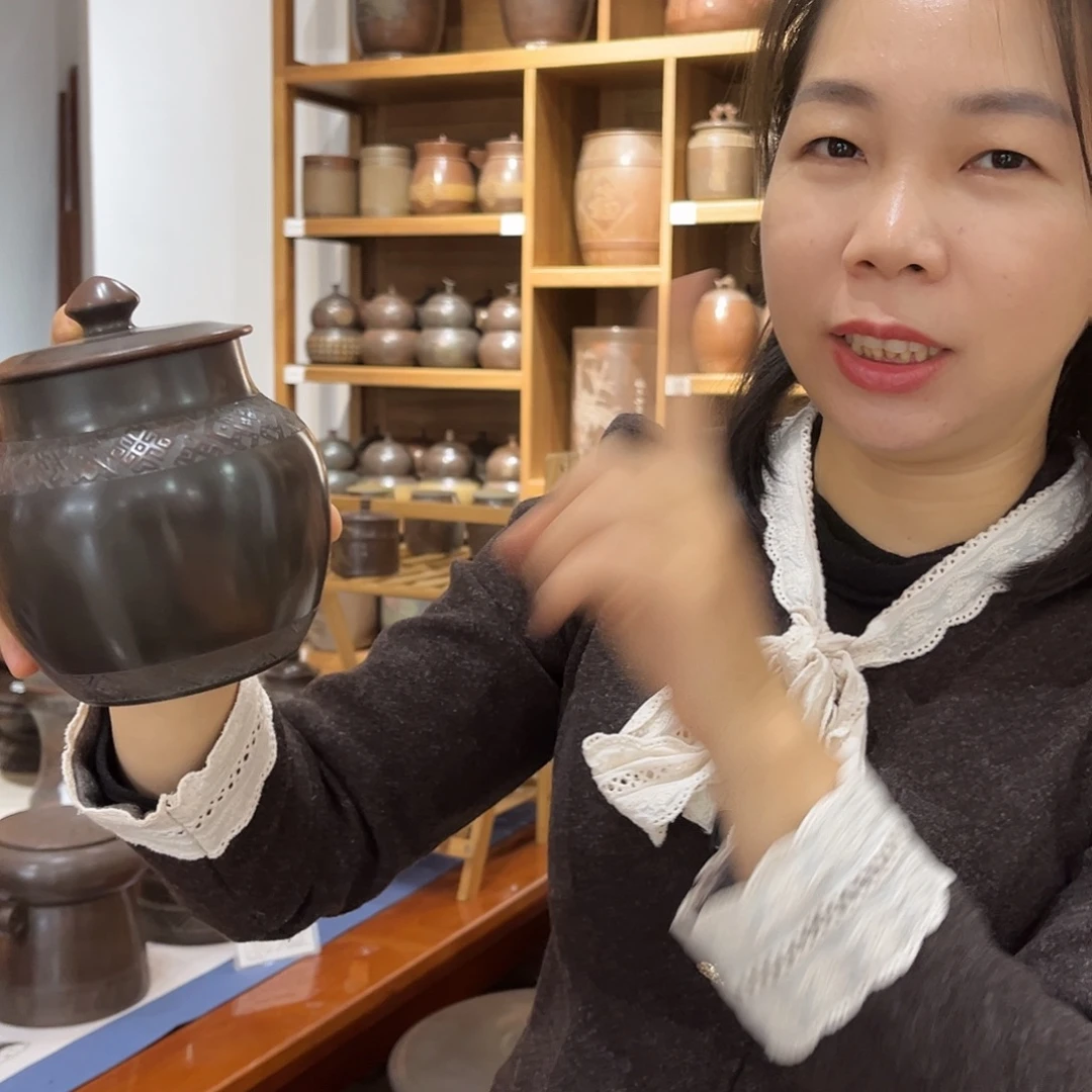 坭兴陶小醒茶罐纯手工
