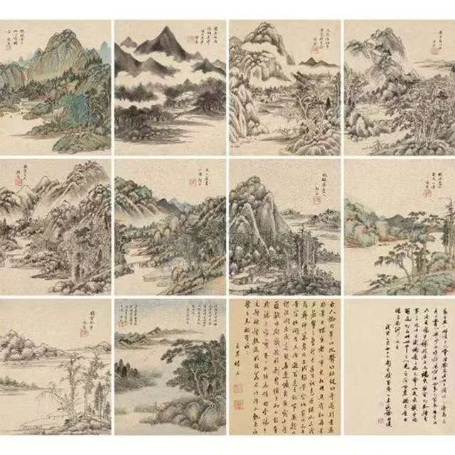 高清复刻版画-《山水册页》之一随机发货不挑画面
