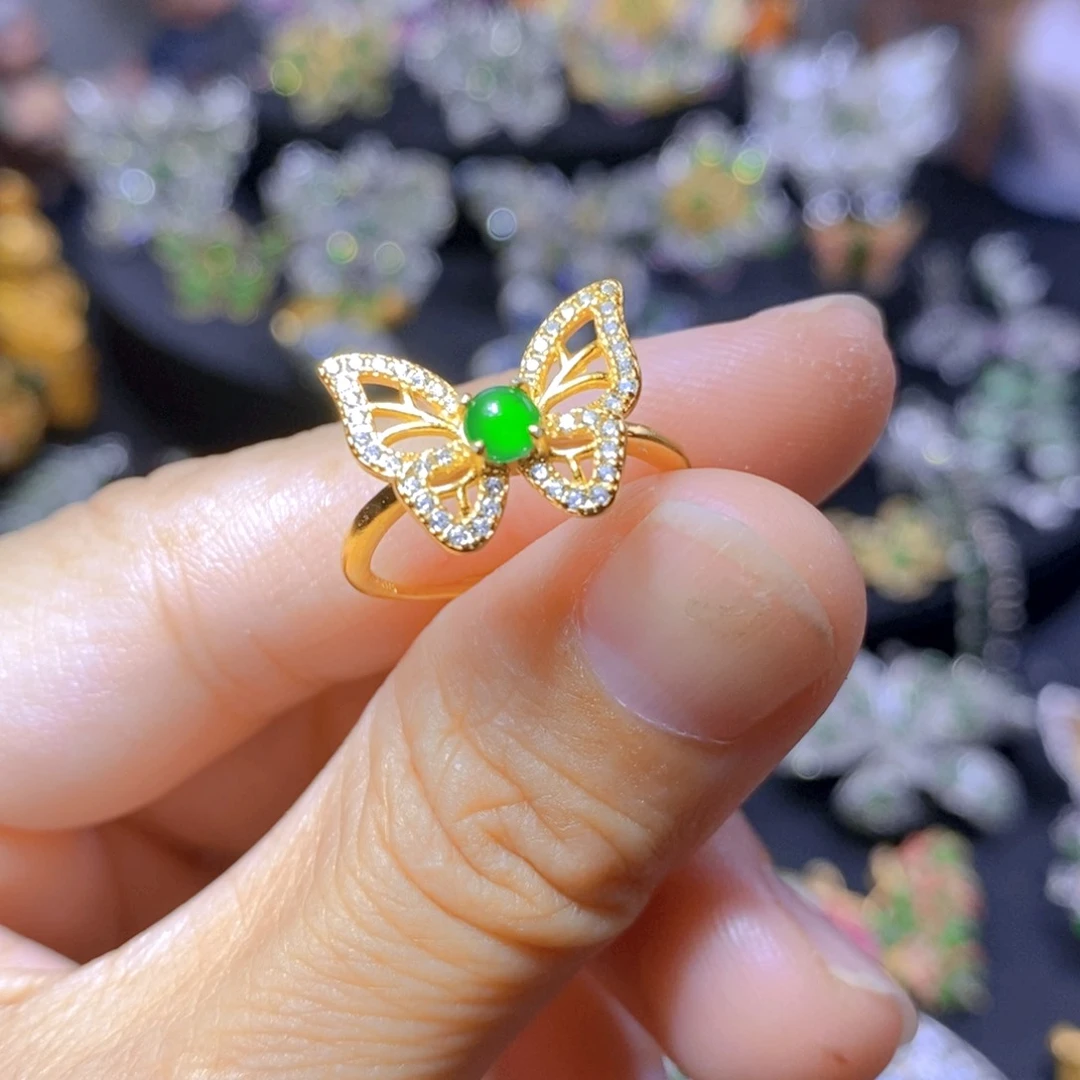 翡翠银S925镶嵌套链天然翡翠