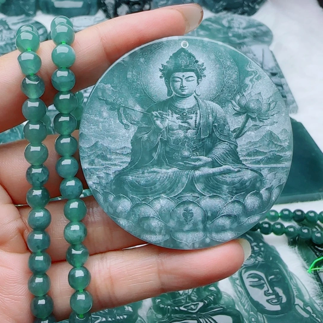 颈饰未镶嵌翡翠多样性发货天然的A货翡翠