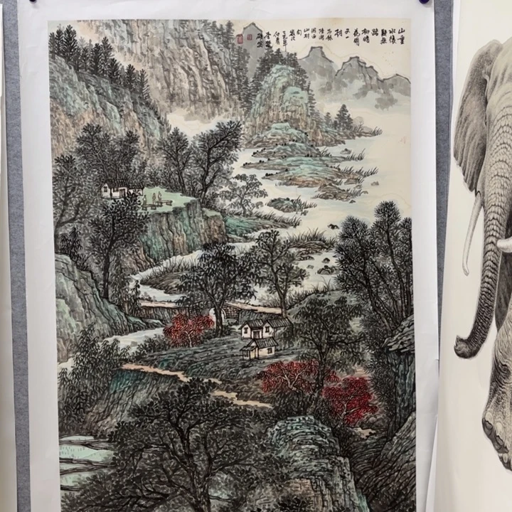 碧***青国画花鸟的翅膀和翅膀