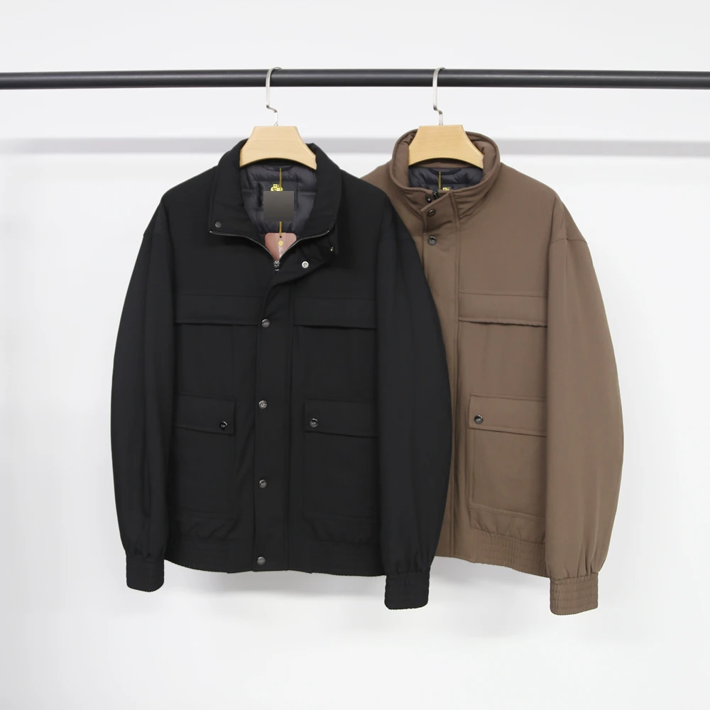 推荐冬季新款立领单排扣男士羽绒服外套 M长66左右