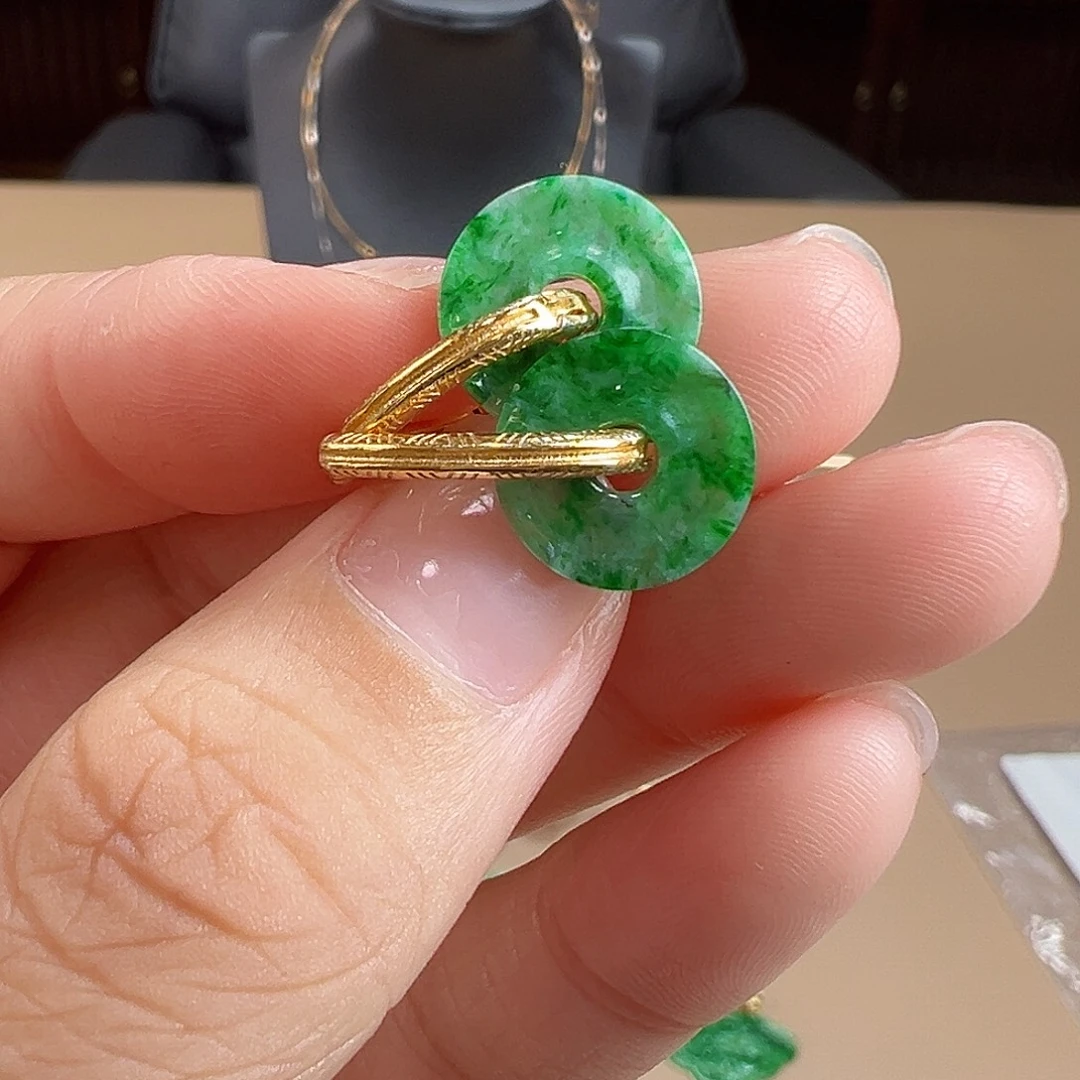翡翠银S925镶嵌耳饰耳饰