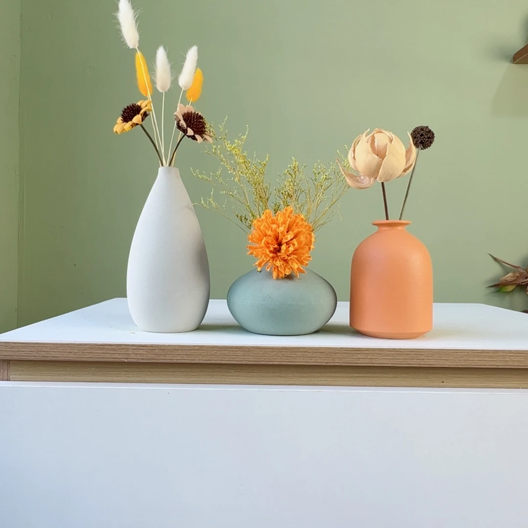 摆件陶瓷花瓶带花高度20-30厘米左右