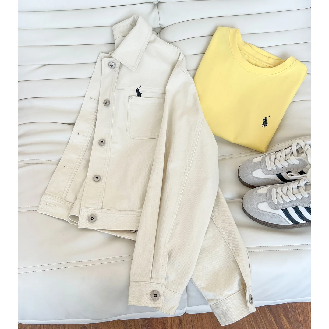 【JJ AREA】娇娇“心动牛仔”100棉韩风简约牛仔外套翻领休闲宽松百搭