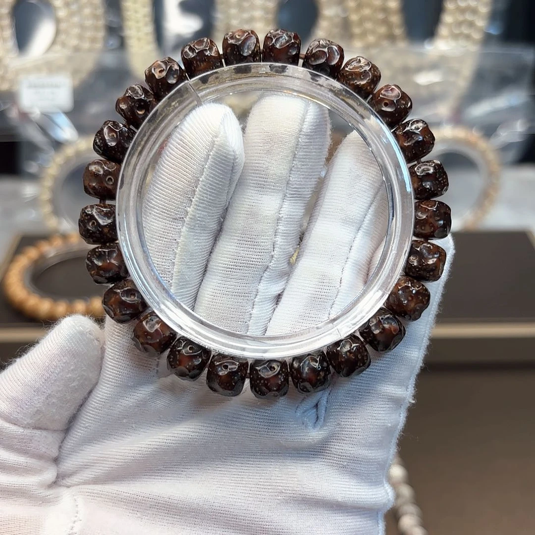 吊坠星月菩提美串9*8正月手工无相红底黑除