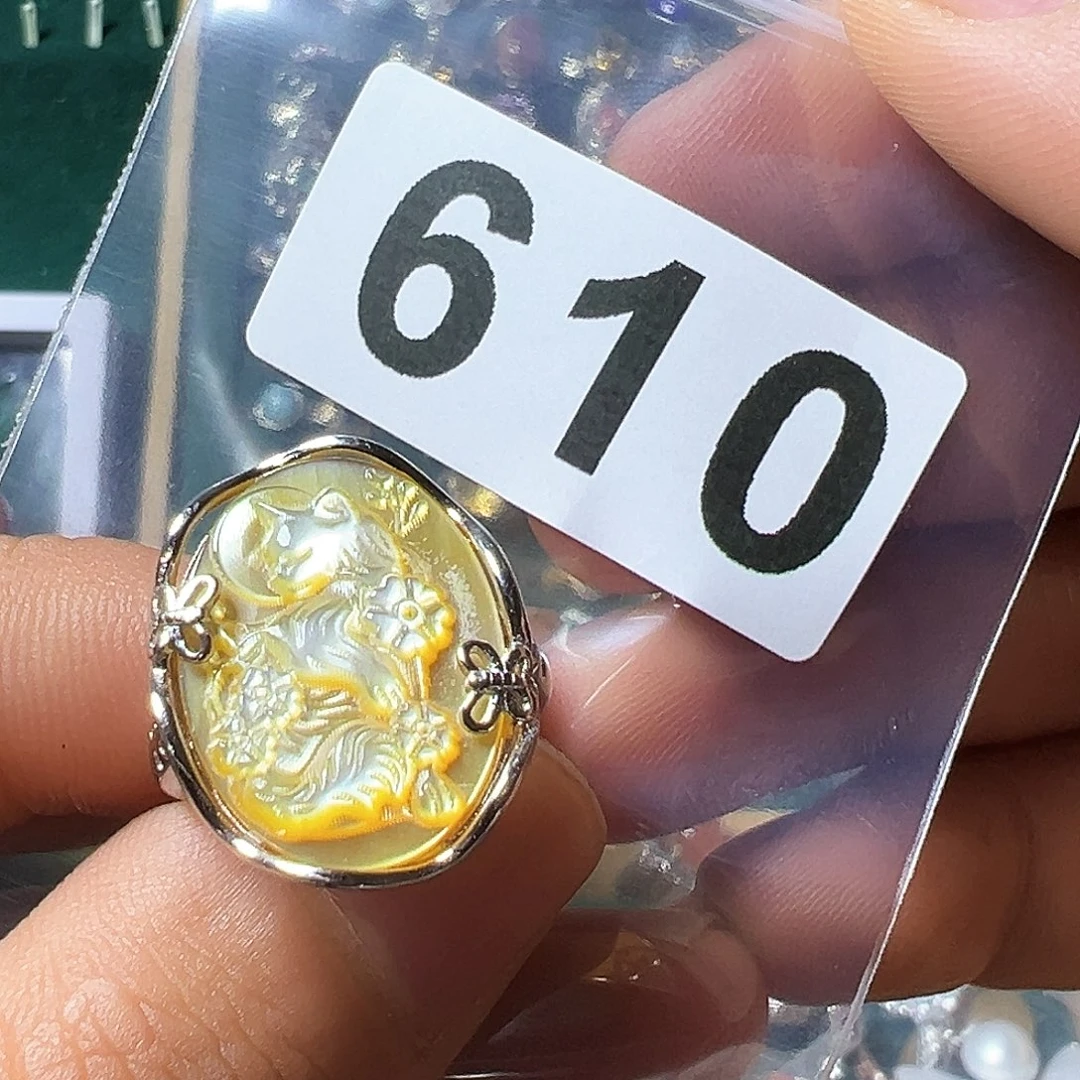 石英质玉戒指银S925镶嵌?****?