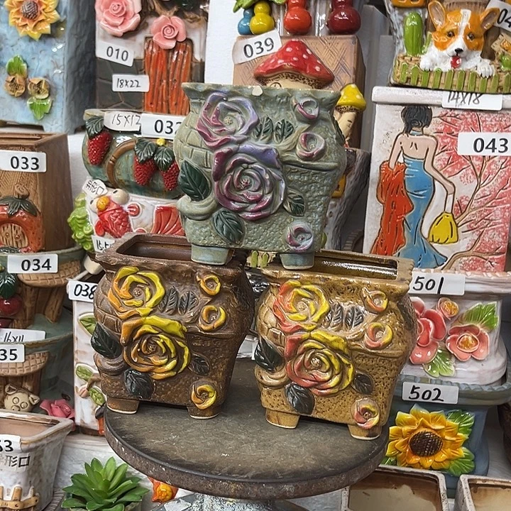 粗陶材质多肉花盆