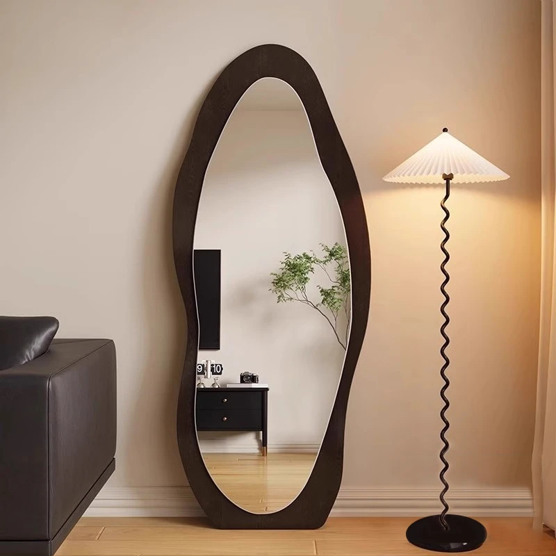 中古风穿衣镜全身镜落地镜家用服装店试衣镜网红女生卧室异形镜子