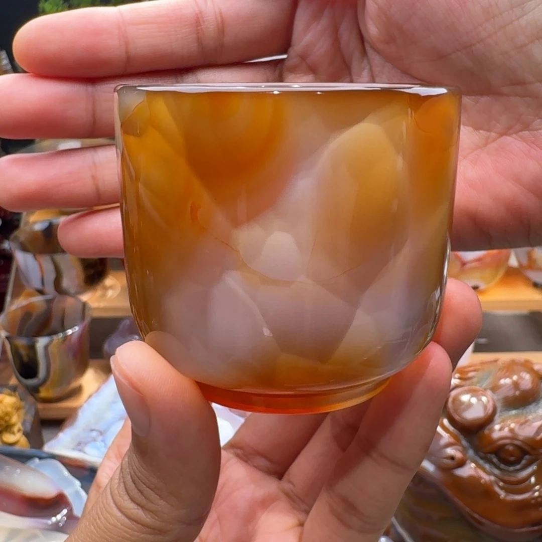 尘***了玛瑙/玉髓未镶嵌玛瑙茶杯70毫升