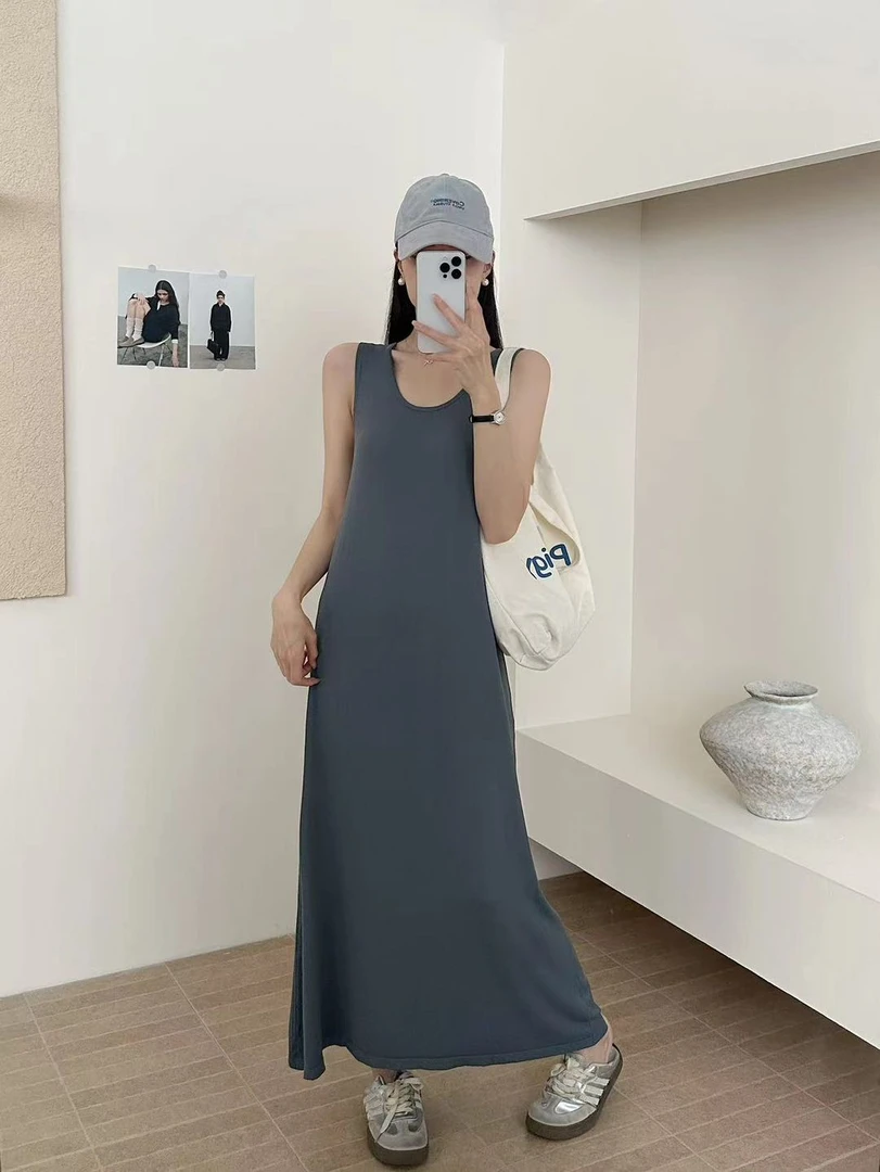 【HF0190】长裙休闲风春季连衣裙女装显瘦碎花法式赫本分