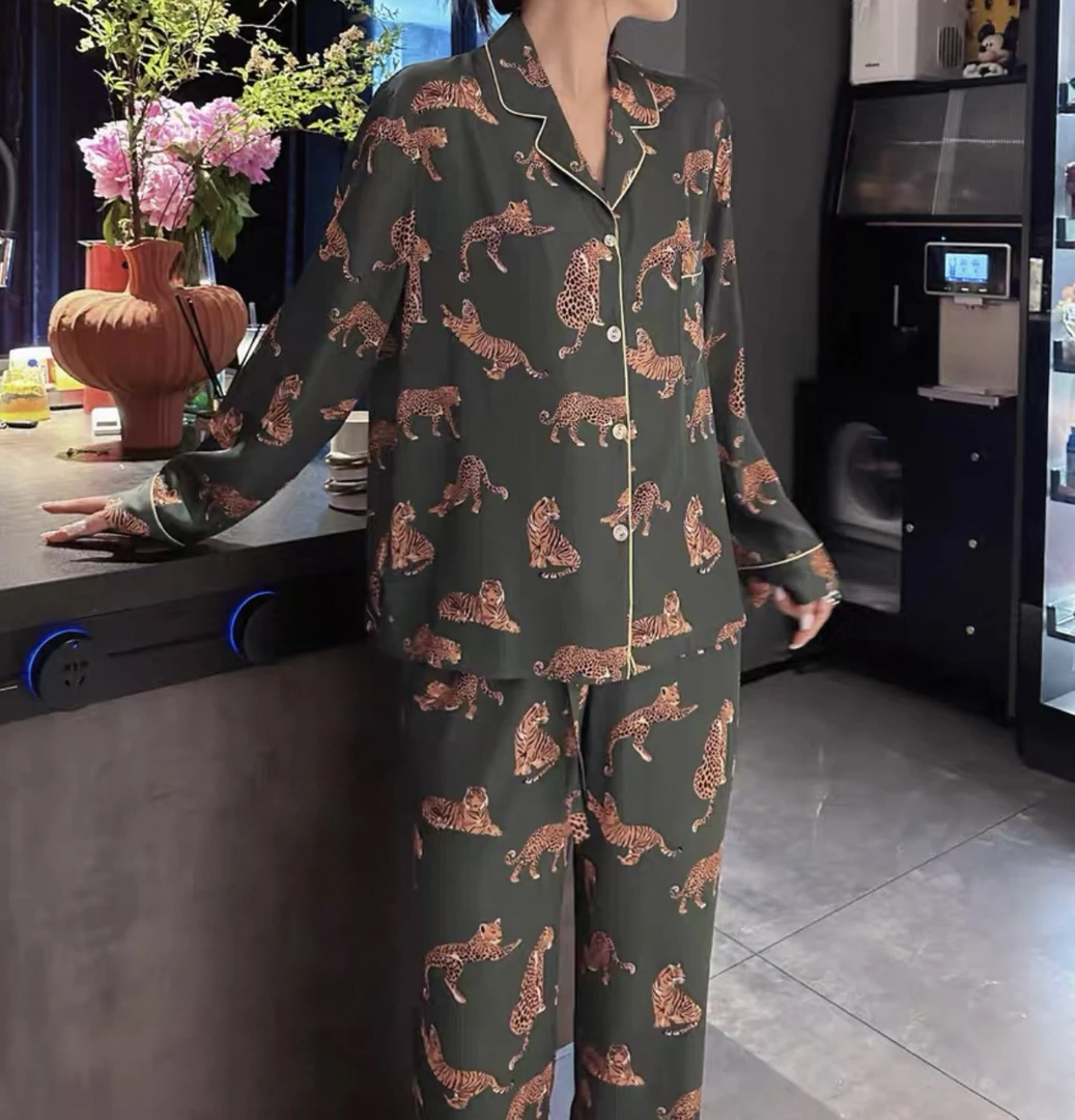 【森林虎豹】2025年春款小众设计高级感家居服长袖睡衣套装