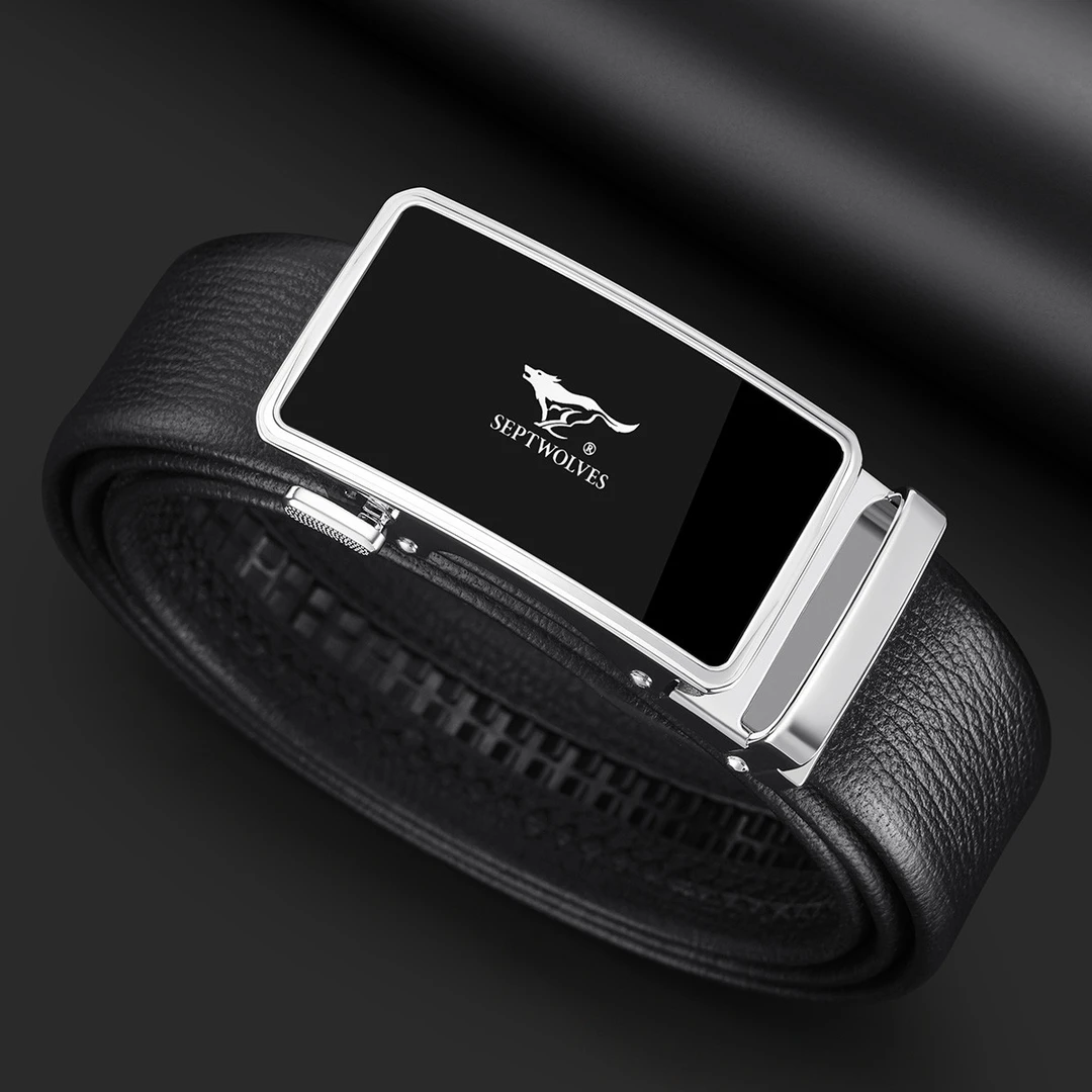 七匹狼正品男士皮带2025新款真皮自动扣商务腰带头层纯牛皮裤带男