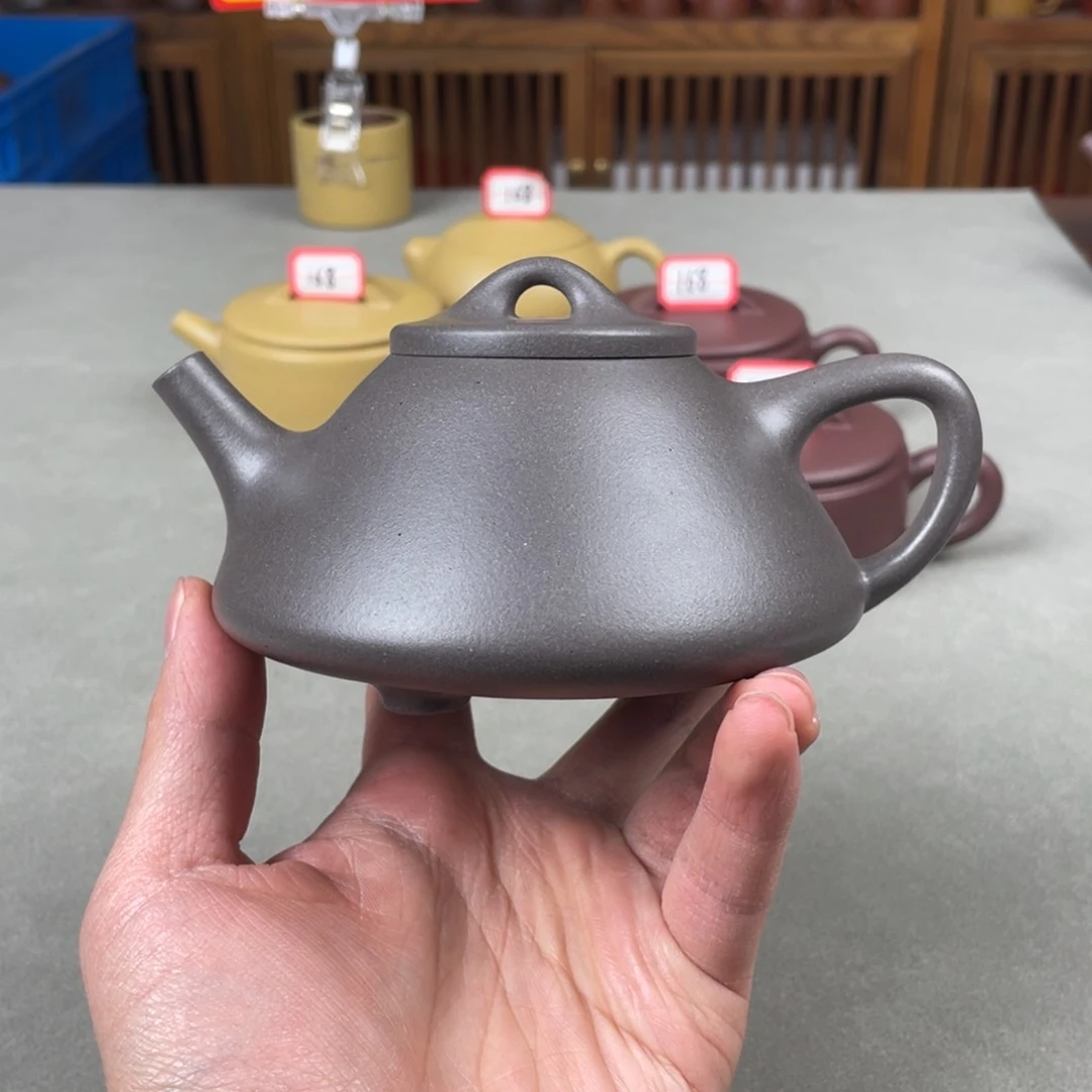 紫砂茶壶半手工天青子冶石瓢