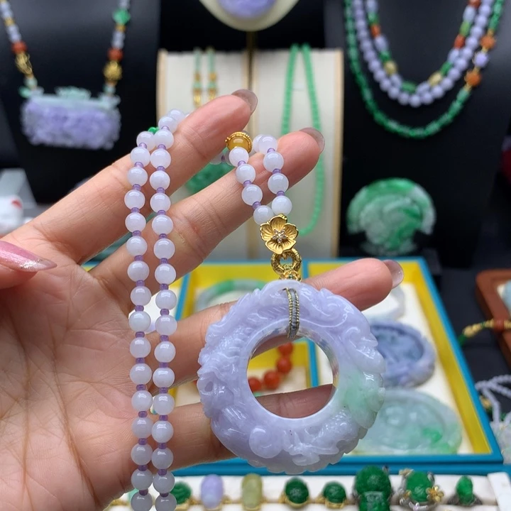 翡翠未镶嵌颈饰翡翠龙扣