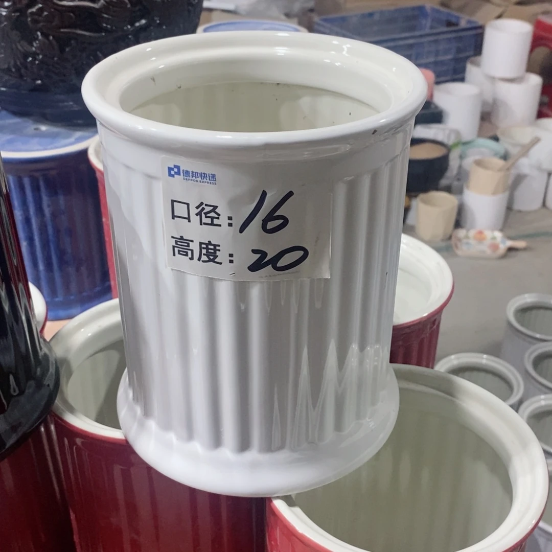 【闪购商品】微瑕花盆-罗马柱16×20-1个白