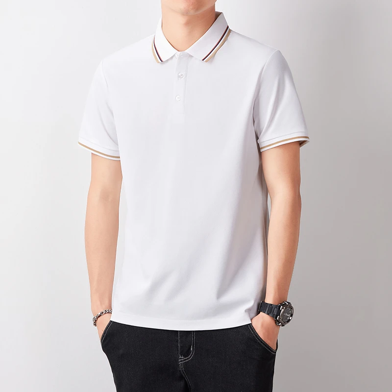 KIN DON/金盾夏季短袖t恤男士中年休闲纯色翻领T恤POLO衫爸爸装