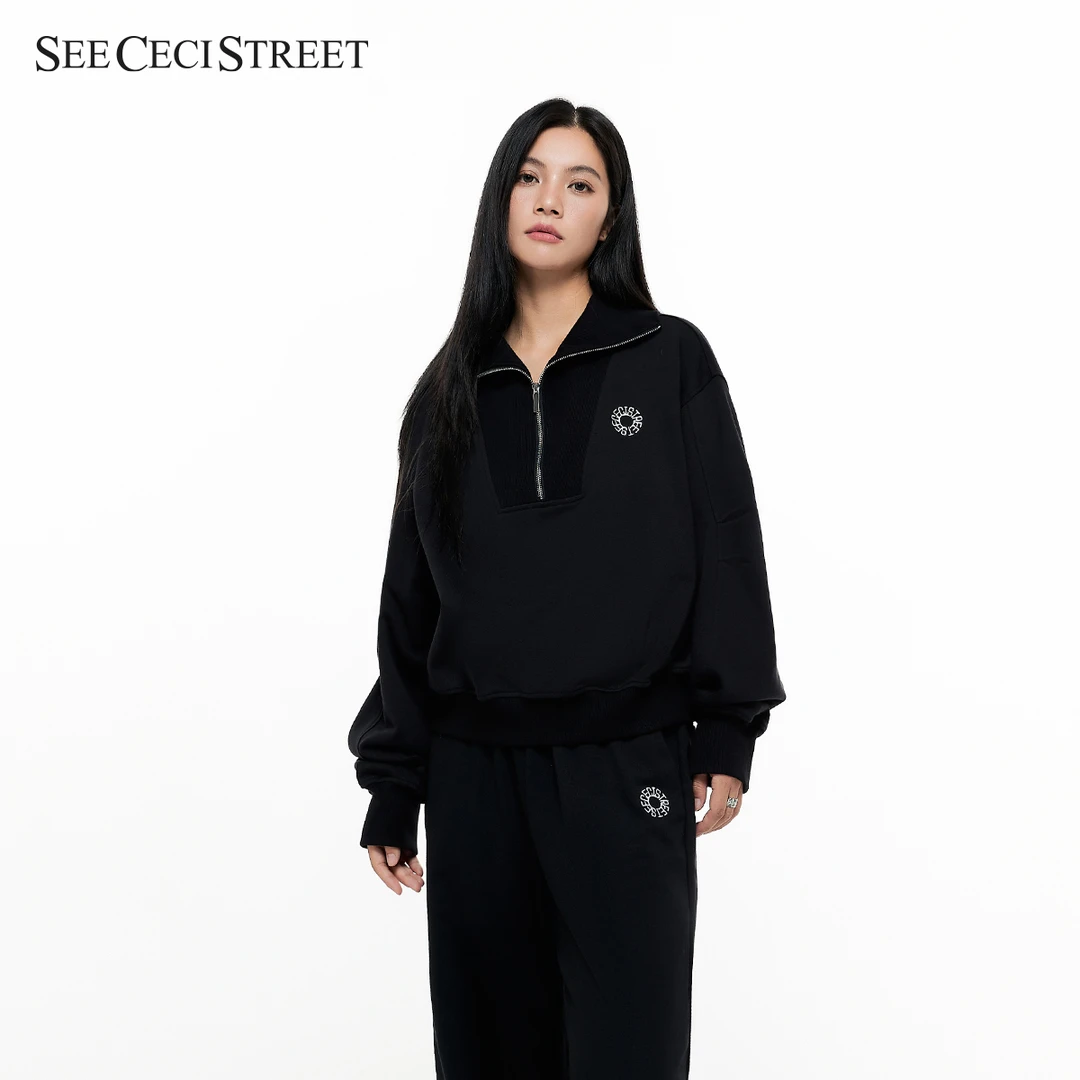 【商场专属】SCS卫衣纯色简约百搭外套街头休闲宽松上衣BX33V04002