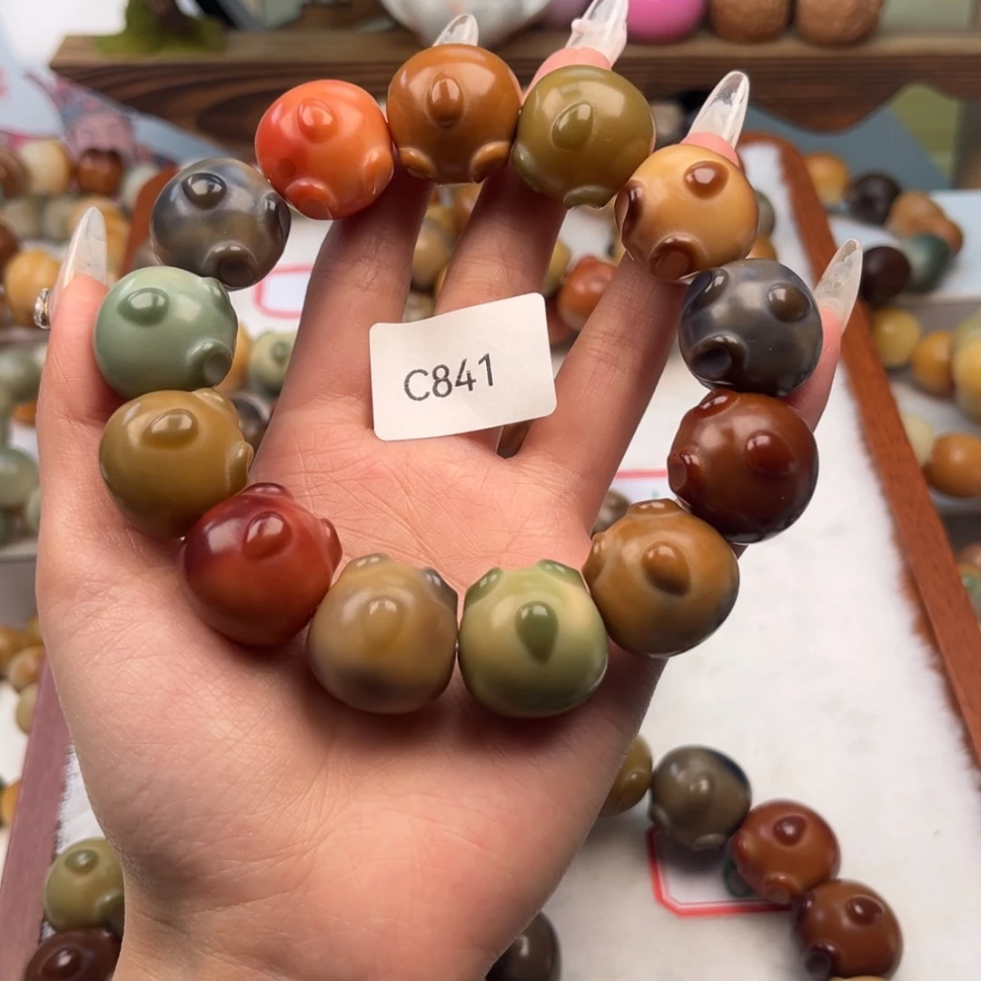菩提根/象牙果手串清**迦21mm通货兔子一串c841