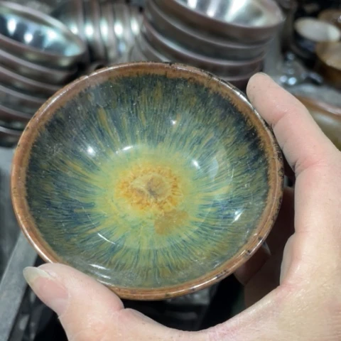 茶盏建阳建盏微瑕平口