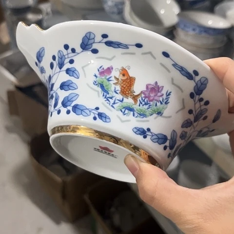 瓷其他7寸双耳碗一个