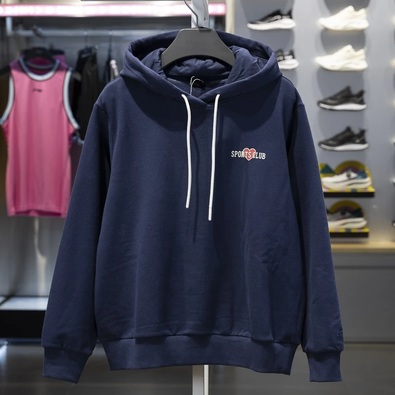 (直播）李宁2024冬季运动女子加绒保暖宽松套头连帽卫衣AWDU452